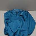 JEMITOP Men's Stretch Multi-Use Long Sleeve Dress Shirts Party Prom Wedding Shirts with Slight Sheen (3X-Large, Teal)