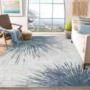 Lahome Modern 8x10 Rugs for Living Room - Washable Ultra-Thin Large Area Rug Throw Non-Slip Stain Resistant Rug for Dining Room Table, Abstract Print Carpet Rug for Bedroom Office (Blue/ Gray, 8'x10')