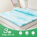 Sweetcrispy Mattress Topper Twin,3 Inch Thick Memory Foam Gel Infused Cooling Toppers Pad for Twin Size Bed, Sleeper Sofa, RV, Camper, CertiPUR US Certified, Ventilated and Breathable, Blue
