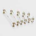 3 3/4 inch Cabinet Handles Kitchen Cabinets Drawer 6 Pack, Champagne Bronze 96 mm Crystal Pulls Solid Base Closet Cupboard Dresser Drawers Hardware Handles Bathroom Bedroom Pull Glass Clear
