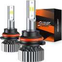 SEALIGHT S1 9007/HB5 Bulbs or 9007 Fog Bulb 32000LM Super Bright, Real 1:1 Design 9007 Fog Light Bulbs, No Fan No Noise HB5 Fog Bulb, 6000K Cool White Bulbs, 3min Plug and Play, IP67, Pack of 2