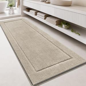 anllugs Bathroom Rugs, Non-Slip Bath Runner Rugs, 30" x 84", Beige