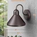 EDISHINE 2 Pack Gooseneck Barn Light, 8IN Outdoor Wall Light Fixture, Farmhouse Outside Wall Sconce, Brown Wall Mount Lantern for Porch, Entryway, Garage