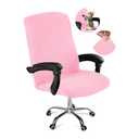 DVLOL Office Chair Cover,Removable Desk Chair Cover with Zipper,Stretch Anti-dust Universal Rotating Office Seat Slipcover,Washable High Back Computer Seat Protector for Pets (Pink, Large)