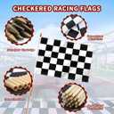 12x18 Inch Black and White Checkered Racing Flags on Stick Hand Held Race Car Flags Perfect for NASCAR Theme Party Car Racing Decorations (12)