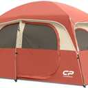 CAMPROS CP Upgraded 6/8 Person Camping Tents, Waterproof Windproof Family Tent with Larger Mesh Windows & Door, Double Layer, Easy Set Up, All-Season Dome Tent with Top Rainfly & Carry Bag