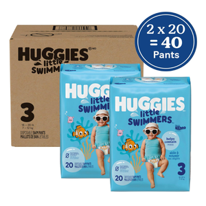 Huggies Little Swimmers Disposable Swim Diapers, Size 3 (16-26 lbs), 40 Ct (2 Packs of 20)