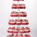 YestBuy Cupcake Stand, 6 Tier Large Cupcake Tower Display, Round Cupcake Holder, Acrylic Dessert Stand, Pastry Display Tree for Party, Wedding, Baby Shower