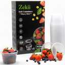 Zekii EXTRA THICK Deli Containers with Lids, [48Sets 16oz] Soup Containers w/Lids Airtight, Disposable, BPA Free, Takeout soup Cups, Meal Prep, Food Storage Containers with Measurements