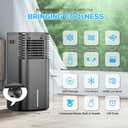 Windowless Portable Air Conditioner, 15H Timer & 120Oscillation, 3-IN-1 Portable AC Unit with Remote, 2-Gal Tank, 3 Modes & 3 Speeds, Ultra-Quiet 24" Ventless Swamp Cooler for Room Home Office
