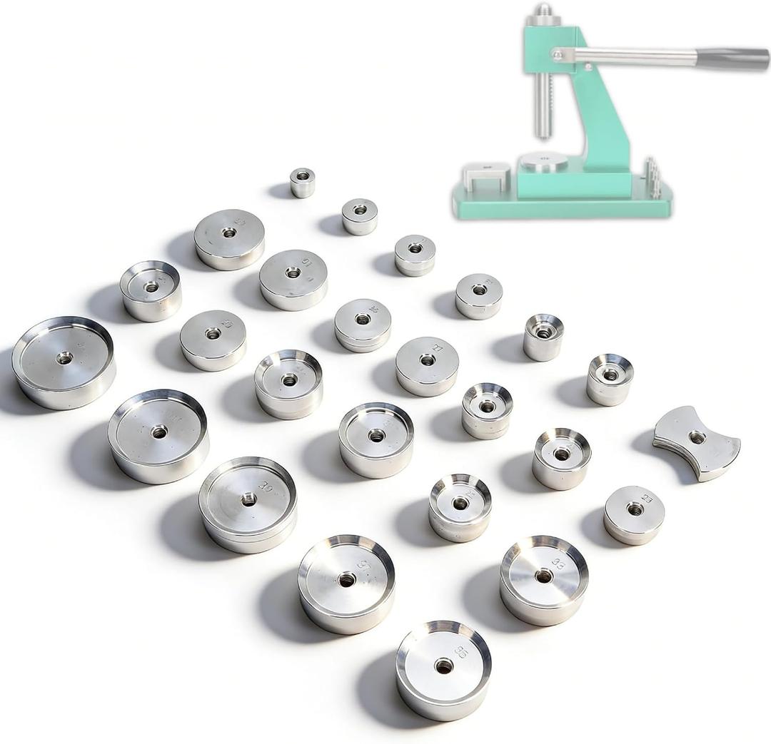 Yosoo Health Gear 25Pcs Watch Press Die Kit Aluminum Flat Round Dies for Repair Maintenance Compatible with Most Watch Types Crafted for Standard Sizes