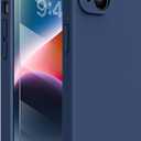 Miracase Designed for iPhone 14 Case with Screen Protector,[Upgraded Enhanced Camera Protection],Shockproof Liquid Silicone Case with Microfiber Lining, 6.1 inch,Dark Blue