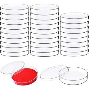 30 Pack Plastic Petri Dishes with Lids,90 x 15mm Bioresearch Sterile Petri Dish,Culture Dishes for School Science Projects,Seeding,Storage,Biological Themed Party