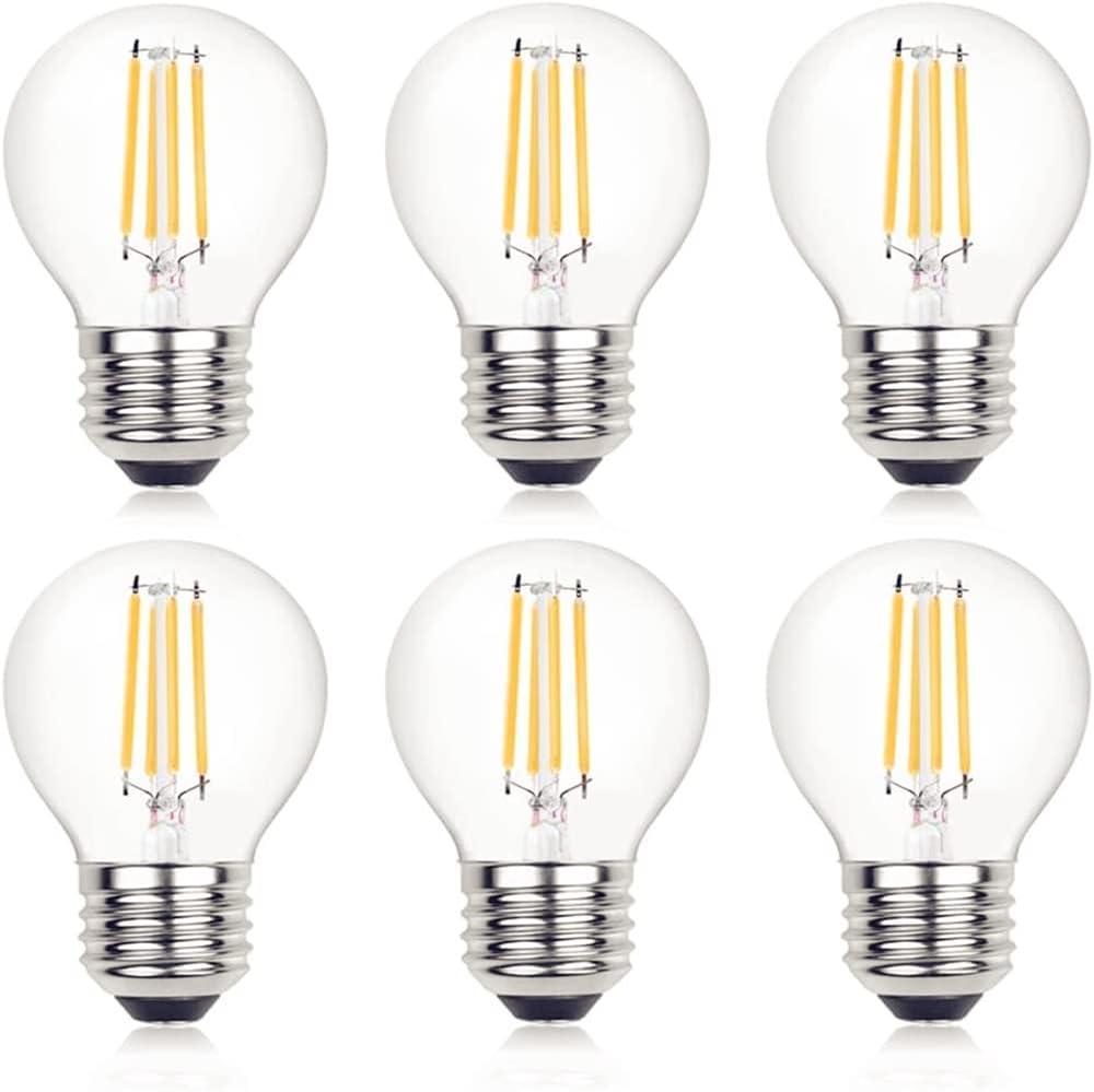 LED Edison Light Bulbs, Non-Dimmable 4W G45 2700 Kelvin E26 LED Bulb, 40W Incandescent Equivalent Warm White Light Bulb for Tiffany Large Table Lamp, Home Pendant Light, Ceiling Fans (6 Packs)