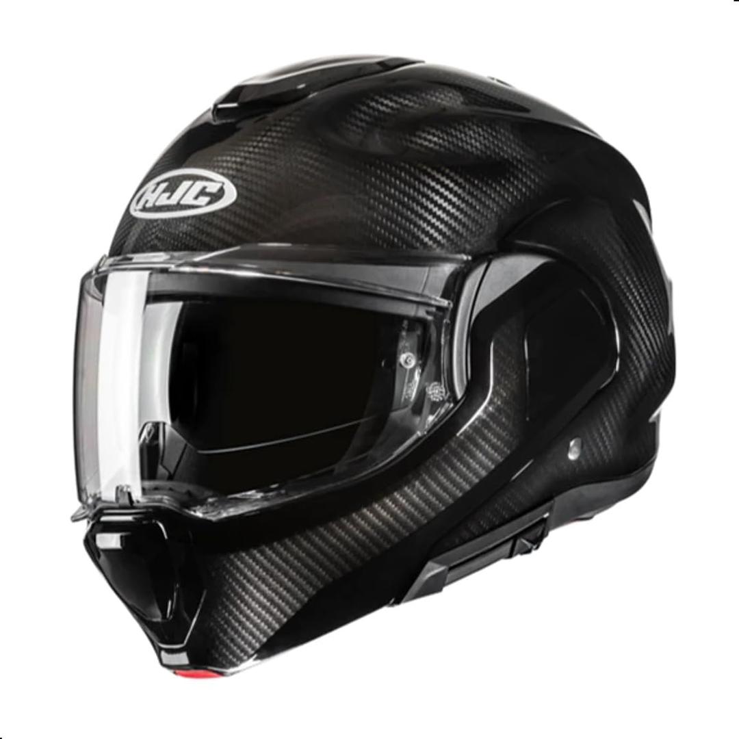 HJC F100 Carbon Solid Modular Motorcycle Helmet with HJ-45 Pinlock Visor, DOT Approved (Carbon, Large)
