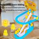 Small Ducks Climbing Toys, Electric Llittle Duck Climbing Stairs Toy, Funny Duck Roller Coaster Track with 9 Ducks LED Lights & Music Button, Small Duck Slide Toy for Children Kids and Baby