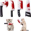 Potaroma 4Pcs Cat Toys, Horror Halloween Knife-Shaped Kitten Catnip Crinkly Sound Toys, Indoor Exercise for All Cat Breeds 6.5 Inches