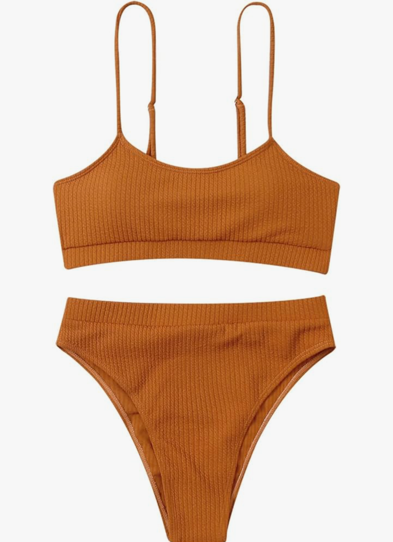 Modest Bikini Woman 2024 Sexy Thong Bathing Set Two Piece Backless High Waisted Swimsuit Solid Color Swim Beachwear Small