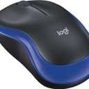 Logitech M185 Wireless Mouse, 2.4GHz with USB Mini Receiver, 12-Month Battery Life, 1000 DPI Optical Tracking, Ambidextrous, Compatible with PC, Mac, Laptop - Blue