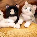 Weighted Stuffed Animal Cat, 19 Inch 2Lbs Realistic Plush Toy, Ultra Soft Black Cat Throw Pillow for Kids and Adults