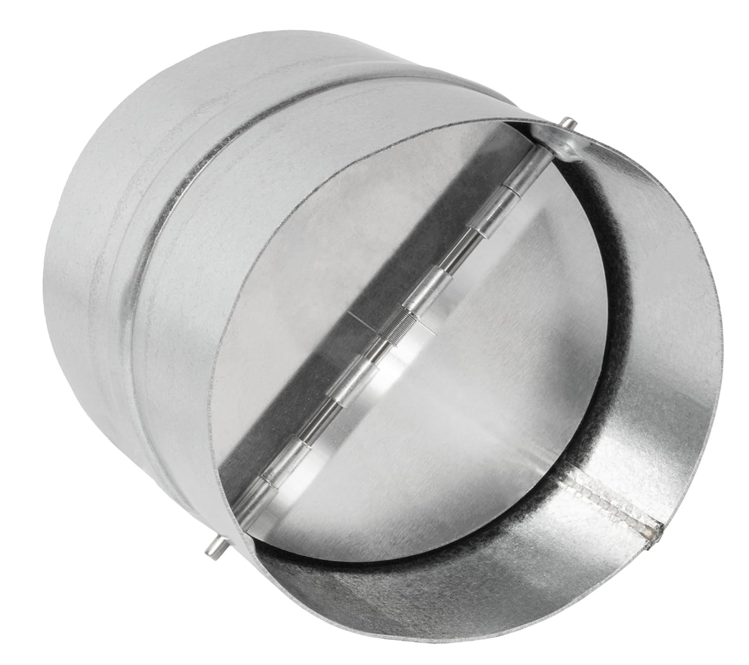 HVAC OV Efficient 4'' Inch Backflow Damper - Vent Deflector - One Way Airflow Ducting Draft Blocker - Backflow Preventer - with Spring - Loaded Folding Blades