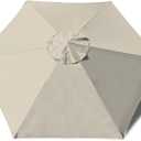 EliteShade USA 7.5FT Replacement Covers 6 Ribs Market Patio Umbrella Canopy Cover (CANOPY ONLY) (Beige-8)