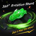 AUUGUU Remote Control Car, 2.4GHz Monster Trucks Toys with Light Spray, Birthday Gift for Kids 3 4 5 6 7 8, All Terrain RC Cars, Toddler Toys for Boys Girls 3+ Year Old (Dinosaur-Green)