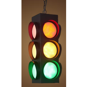SignWorks Decorative Four Sized LED Traffic Light Wall Mount Lamp Switch And Remove Controle With Bare Wireless 21" x 14" (Black)