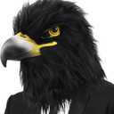 Black Eagle Mask Novelty Latex Hawk Mask Closed Mouth Eagle Head Mask Animal Costume Bird mask for Party Festival Halloween Masquerade