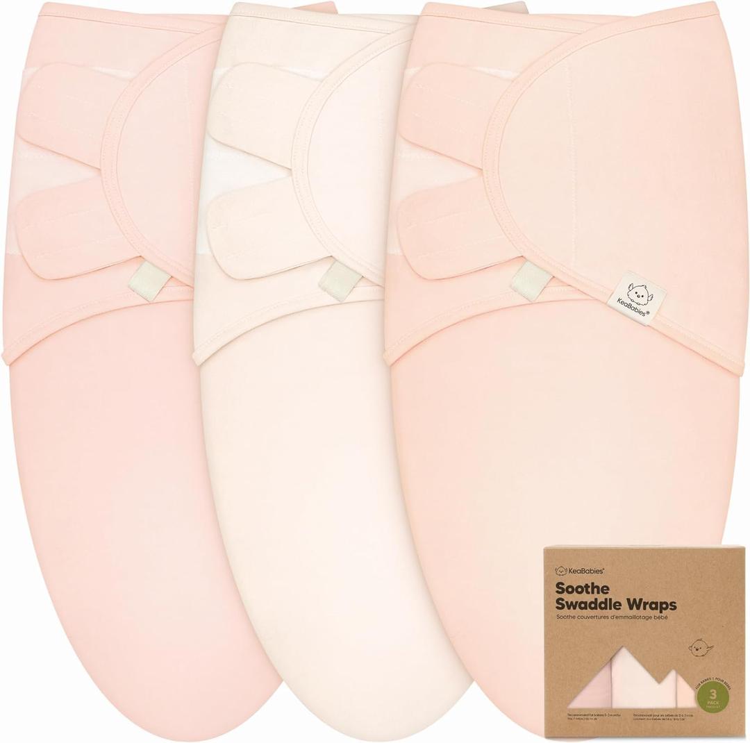 3-Pack Organic Baby Swaddle Sleep Sacks - Swaddles for Newborns, Infant 0-3 Months, Baby Girls, Boys, Soft & Snug Newborn Sleep Sack, Nursery Swaddling Blankets (Angelic) (One Size, Angelic)