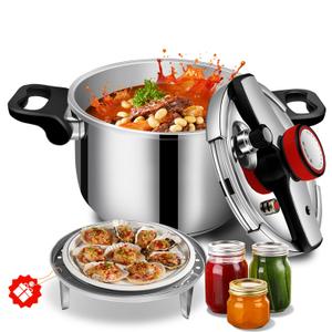 12.6QT Commercial Thickened 304 Stainless Steel Pressure Cooker, 8 Heavy-Duty Safety Protection, 70% Faster Cook Stock Pot for Catering & Batch Home Canning
