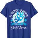 See Something Say Something Stand Up to Child Abuse T-Shirt (Small, Black)
