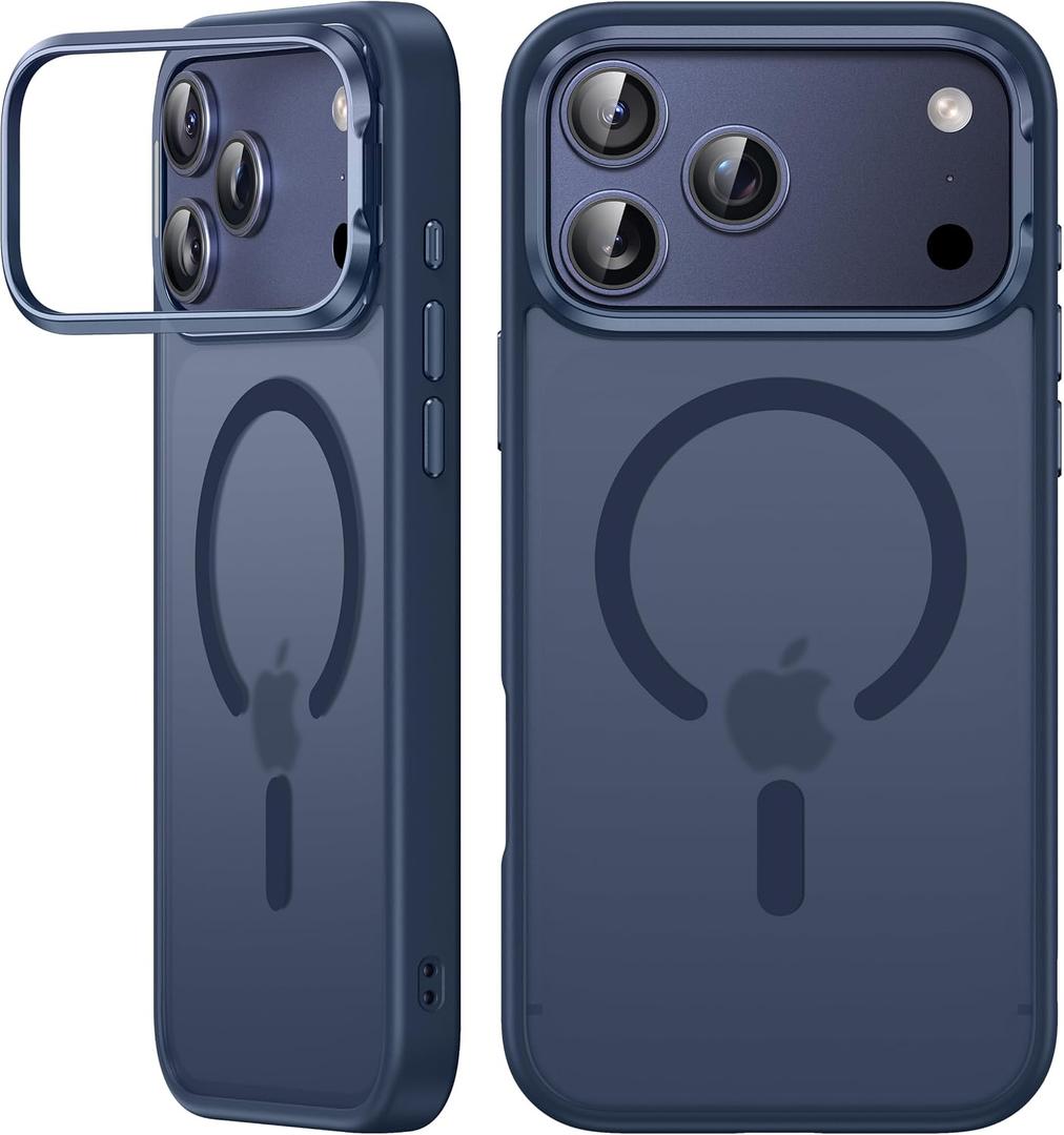VOFATA for iPhone 17 Pro Max Case with Stash Camera Stand, Fit for MagSafe, 10FT Mil-Grade Protection with Camera Control Cover, Shockproof Translucent Magnetic iPhone 17 Pro Max Phone Case, Blue
