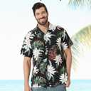 PATPAT Family Hawaiian Matching Outfits Mommy and Me Outfits Caribbean Vacation Summer Tropical Halter Sundresses and Shirts (Black Flower)