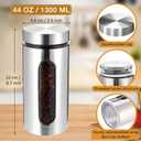 Mimorou 6 Pack Kitchen Canisters Set Airtight Coffee Sugar Tea Candy Storage Jars with Window Glass Stainless Steel Containers with Lids for Flour Cookies Spices Grains Kitchen Decorations(44 oz)