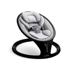 Munchkin Baby Swing, Portable and Lightweight, Bluetooth Enabled Electric Infant Rocker with Natural Sway in 5 Ranges of Motion, Newborn Nursery Essentials, Black/Grey