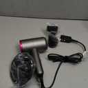 slopehill Professional Ionic Hair Dryer, Powerful 1800W Fast Drying Low Noise Blow Dryer with 2 Concentrator Nozzle 1 Diffuser Attachments for Home Salon Travel (Grey)