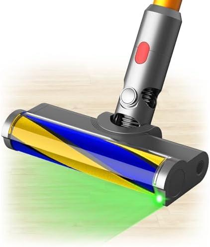 Vacuum Attachments with Dust Detect Green Light for Dyson V7 V8 V10 V11 V15 Cordless Cleaners, Hard Floor Soft Roller Brush Head Motorhead Replacement Accessories Parts