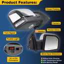 FL3Z17682PB Right Side Power Mirror 18+4 Pin Chrome w/Memory Compatible with 2015-2018 Ford F-150; Folding/Turn Signal/Ground Light/Width Light/Blind Spot/Camera; Replaces FL3Z17682PA, FD188CR-S