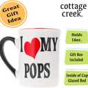 Cottage Creek Coffee Cup | 16oz I Love My Pops Ceramic Coffee Mug | Extra Large Mens Mug for Home Decor, Kitchen & Desk | Gifts for Men, Grandpa, Dad, Papaw, Papa