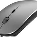 Wireless Mouse for MacBook Air Mac Pro Laptop Computer iPad Pad PC Laser Optical Rechargeable Mini Slim Silent Mouse Widely Used Desktop Hp iMac (Gray)