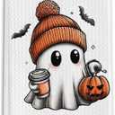 Halloween Ghost Kitchen Towels, Cute Ghost Boo Decorative Towels for Bar Kitchen Bathroom