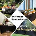 Trlyc 2 Pack 6FT Spandex Table Cloth - 72 x 30 Inch Rectangular Stretch Tablecloth, Wrinkle Resistant Scretch Table Cover for Wedding, Party, Banquet, Picnic, Outdoor Decoration (2Pcs,Black)