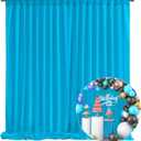 10 x 10 Feet Blue A Backdrop Curtain for Partie, Background Curtains for Photoshoot, Birthday, Wedding, Halloween, Thanksgiving, Christmas Day, New Year Party Decorations 5Ft x 10Ft, 2 Panels