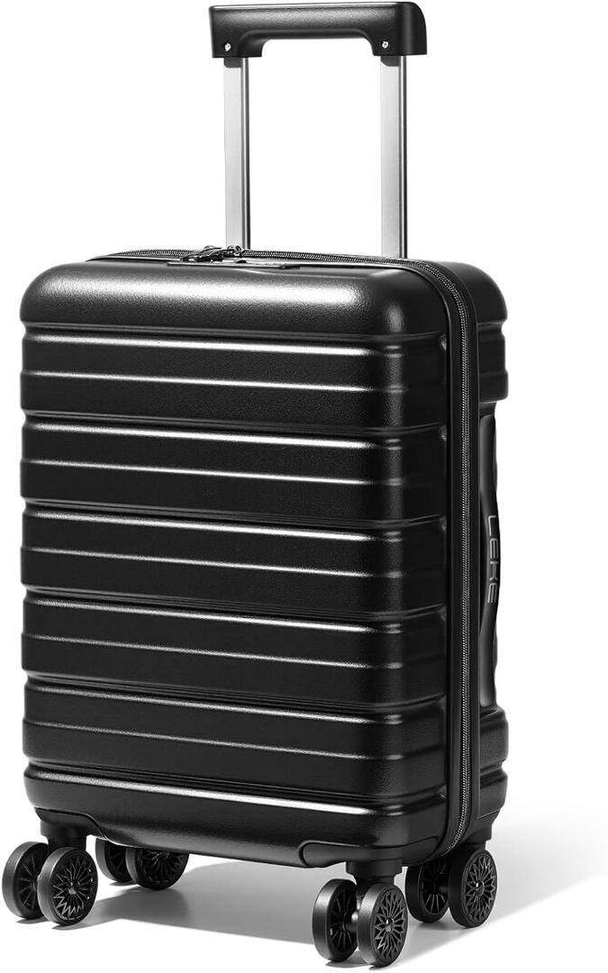 Lekesky Carry On Luggage 22x14x9 Airline Approved, 20 Inch Hard Shell Suitcase with TSA Lock, Lightweight Spinner Wheels Durable ABS Carry-On for Travel Weekend Trips Men Women, Black