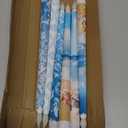 Riakrum 6 Pcs Ocean Flameless Candles Beach Starfish Seashell Flameless LED Battery Candles Summer Coastal Wax with Blue Patterns for Indoor Home Table Centerpieces Wedding Teal Decor Gift