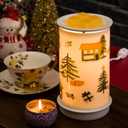 STAR MOON Ceramic Wax Melt Warmer,Candle Wax Warmer for Scented Wax Melter,Electric Wax Melts Wax Cubes Candle Lamp for Home Office Decor,Wax Burner as for Family and Friend, Farmhouse