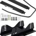 Universal Racing Seat Bracket with Seat Slider, Side Mounting Bracket Track Assembly Sets Compatible with NRG Sparco and More Aftermarket Seats