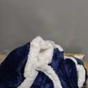 Westinghouse Electric Snuggle Throw Blankets with Foot Pocket, Wearable Heated Blanket with Sleeves, 6 Heating Levels & 2 to 10 Hours Heating Time Settings, 50 * 70"+18", Navy (Navy Blue & ivory)