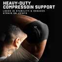 Gymreapers Elbow Compression Cuff for Weightlifting, Powerlifting – Support & Relief for Tendonitis, Stability, Tennis Elbow, Strength Training & Injury Recovery (Black, 9")